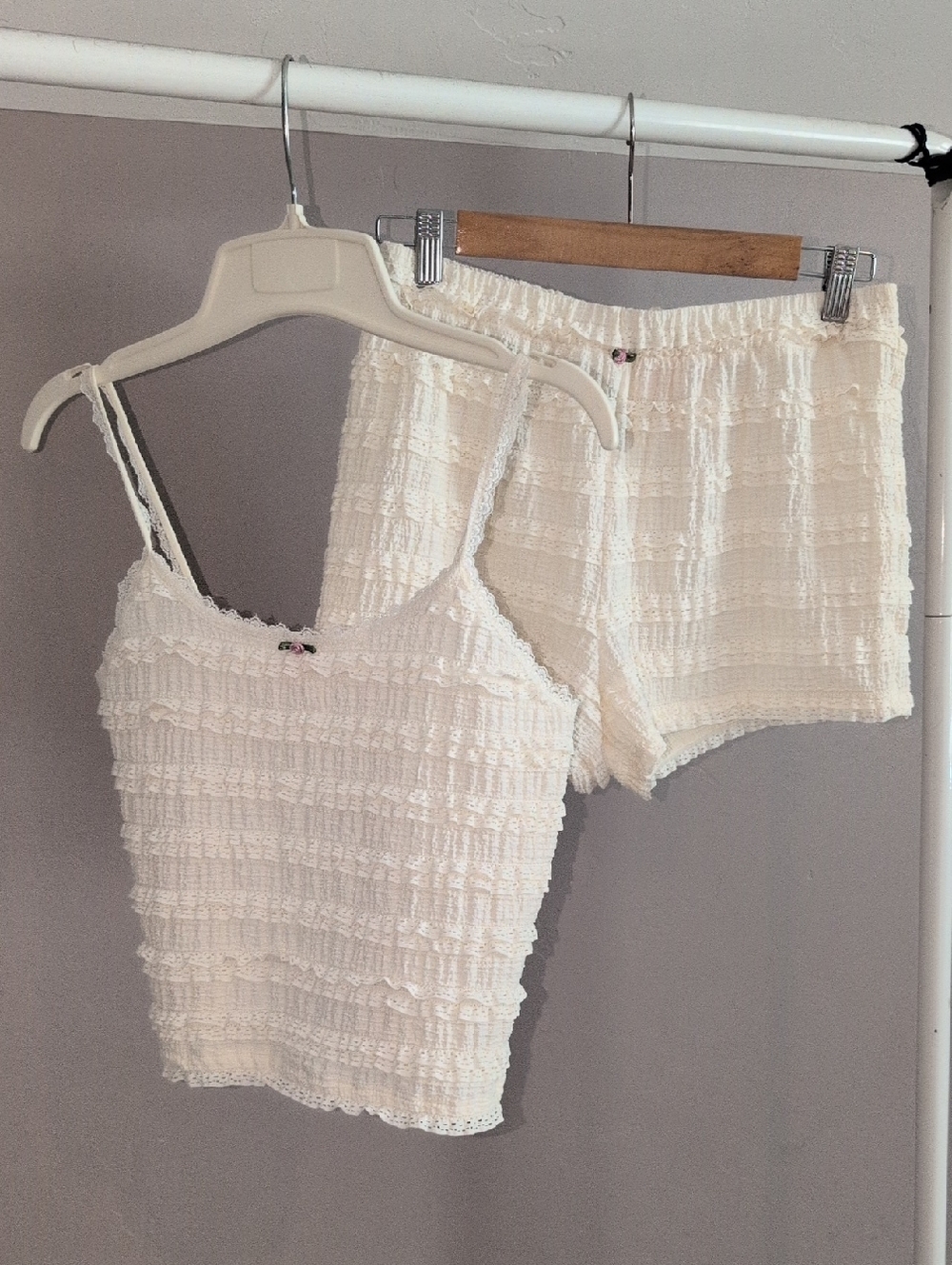 Two Piece Ruffled Set Size Medium By Good Luck Gem